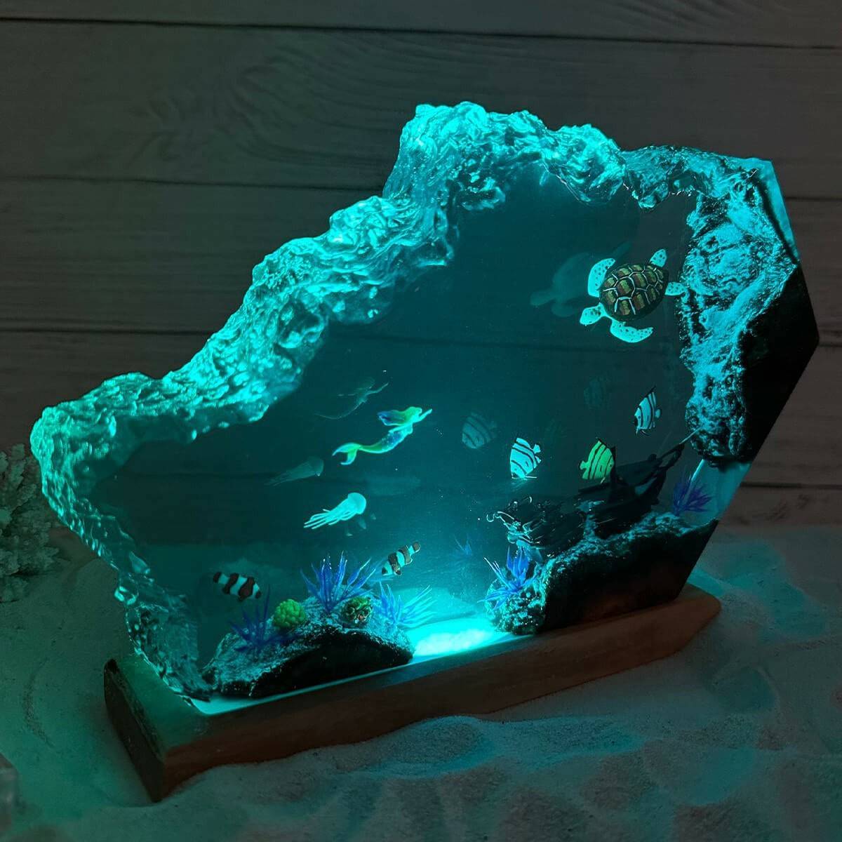 HOT SALE❗❗ Mermaid and Turtle Resin Night Light - OPICRAFT