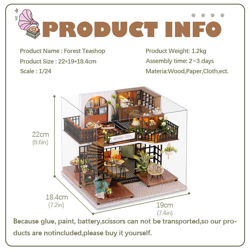 BRIVLOX 1: 24 DIY Dollhouse Kit (Forest Teashop ) - BRIVLOX | Where Innovation Meets Style!