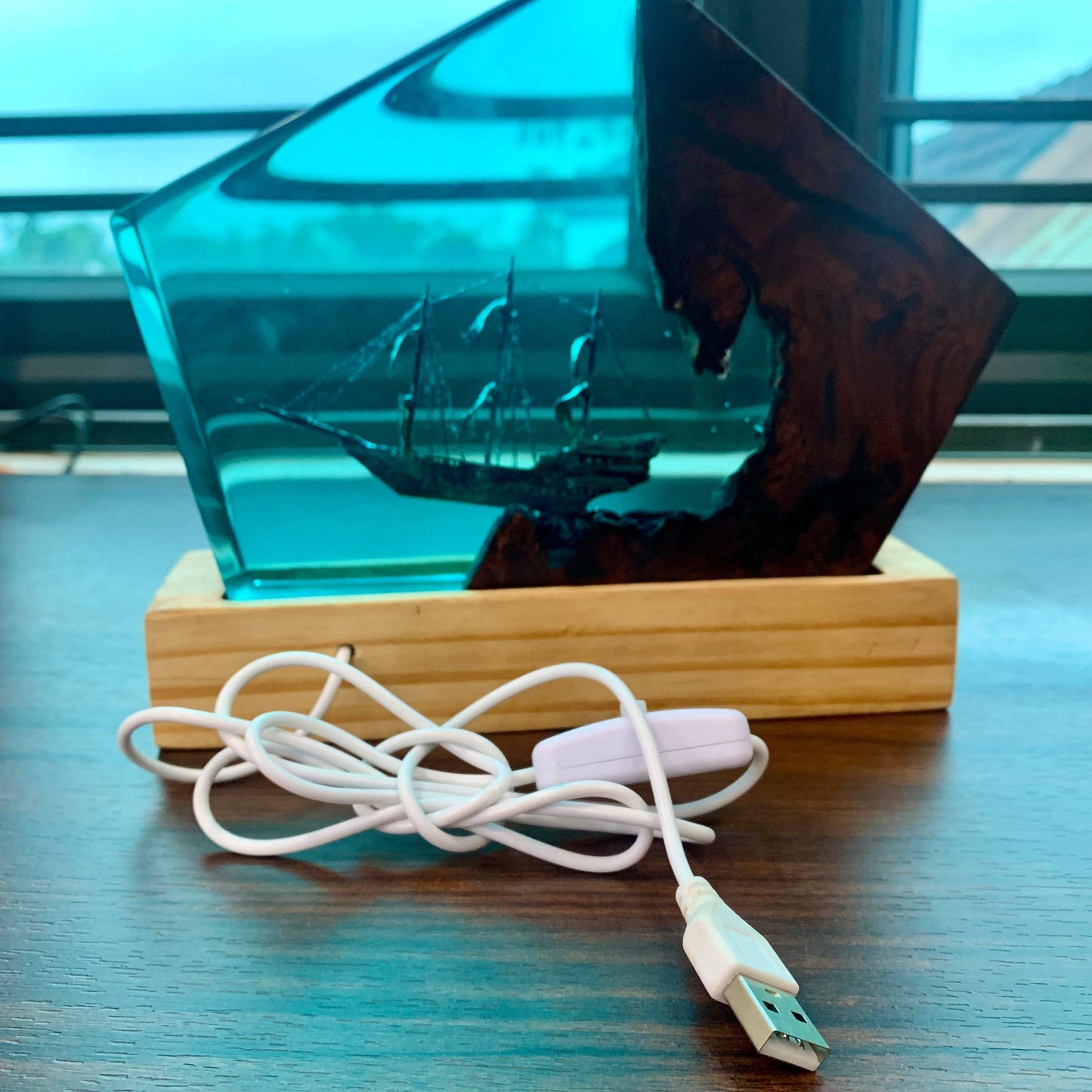 The Flying Dutchman Ship Handmade Resin Nightlight - OPICRAFT
