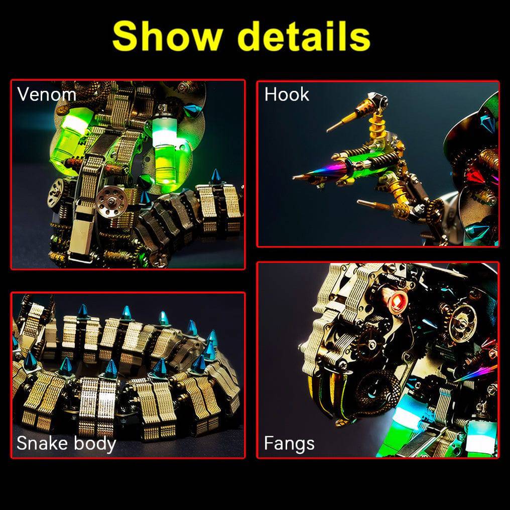 Create Your Own 3D Snake Metal Model: Engaging 1000+ Piece Puzzle Building Set! - OPICRAFT