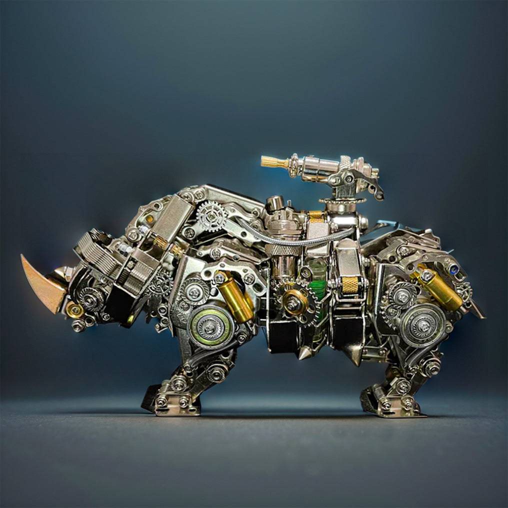 Build Your Own Steampunk Mechanical Siege Rhino: 700+ Piece DIY Craft Kit! - OPICRAFT