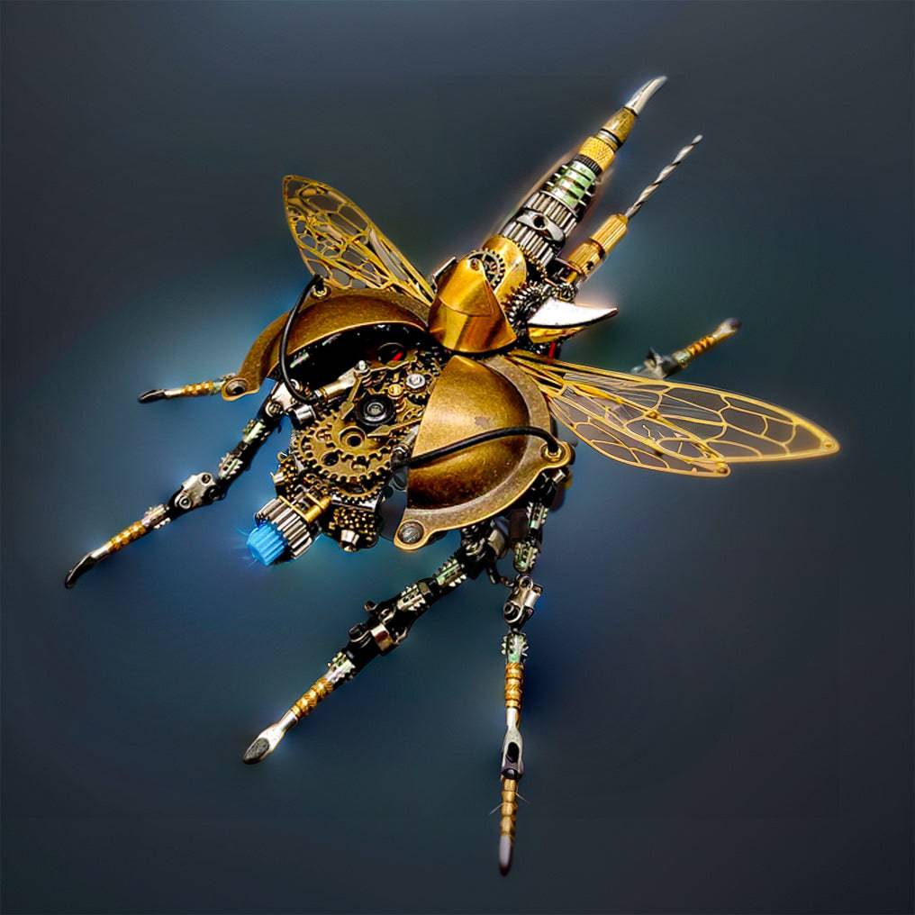 Engaging 3D Metal Beetle Assembly Puzzle Kit - Create Your Own Rotating Mechanical Marvel! - OPICRAFT