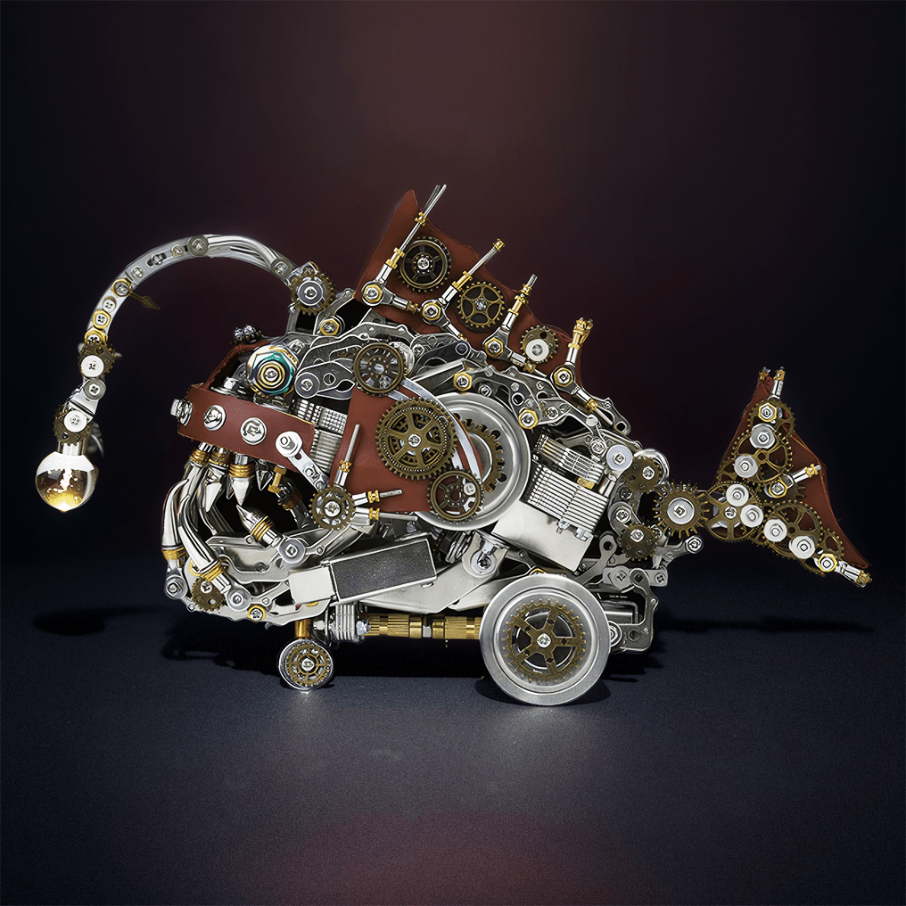 Creative 3D Mechanical Anglefish Metal Puzzle Kit - 1064 PCS Building Block Set for Enthusiasts - OPICRAFT