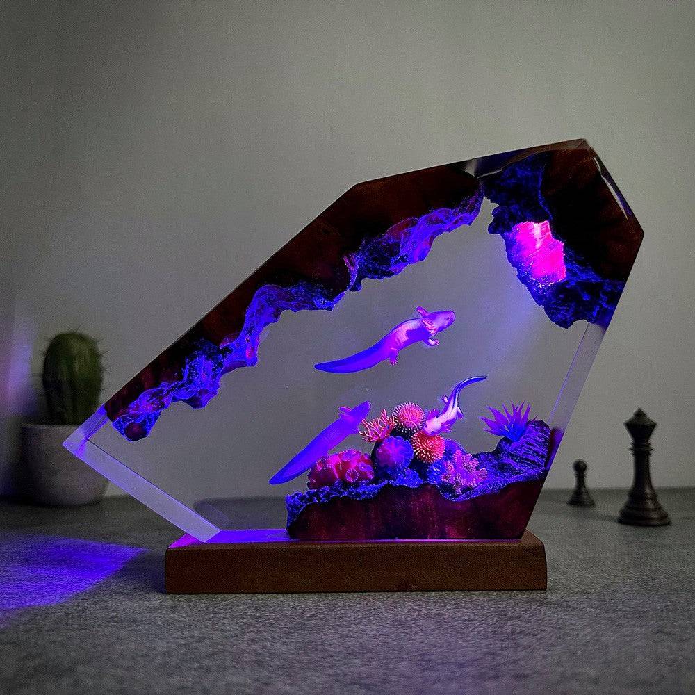 Axolotl or Mexican Salamander Resin Night Light - OPICRAFT