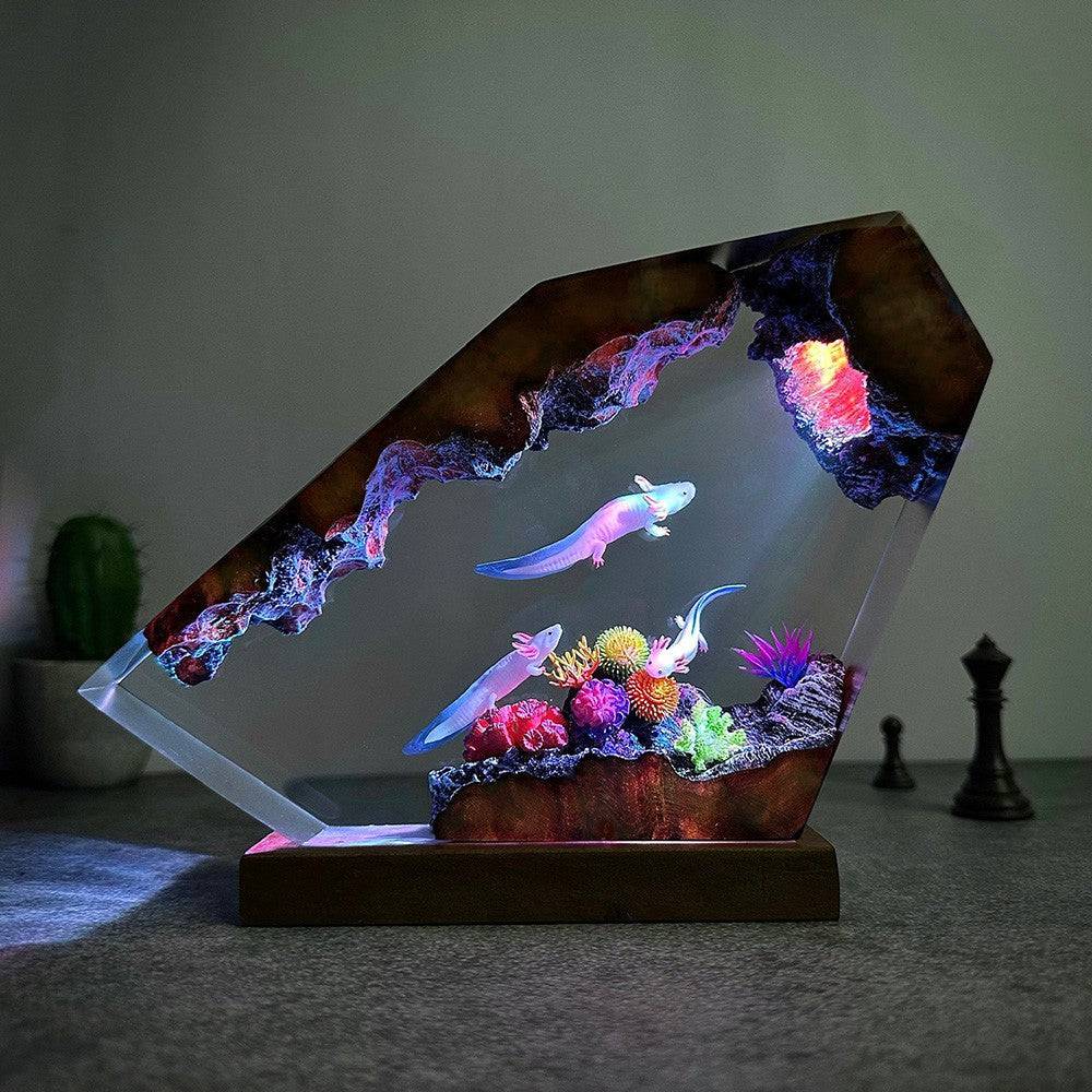 Axolotl or Mexican Salamander Resin Night Light - OPICRAFT