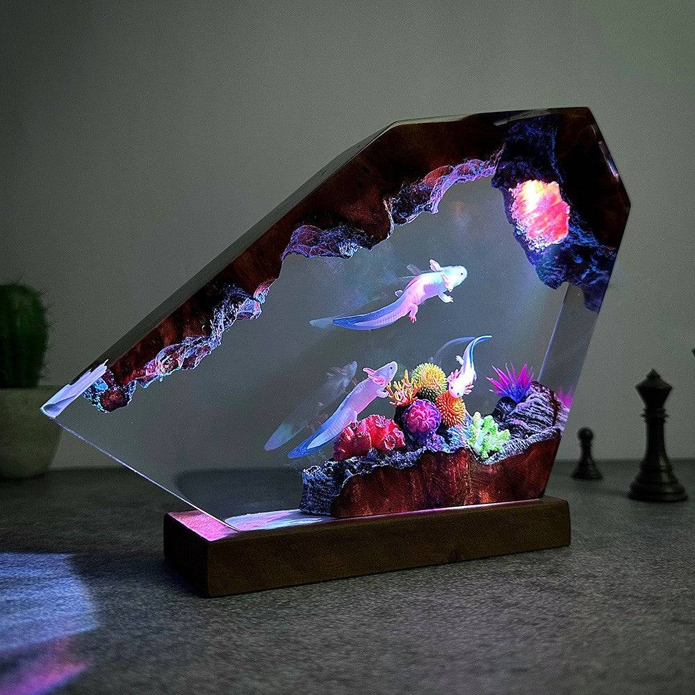 Axolotl or Mexican Salamander Resin Night Light - OPICRAFT