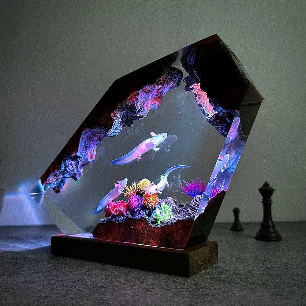 Axolotl or Mexican Salamander Resin Night Light - OPICRAFT