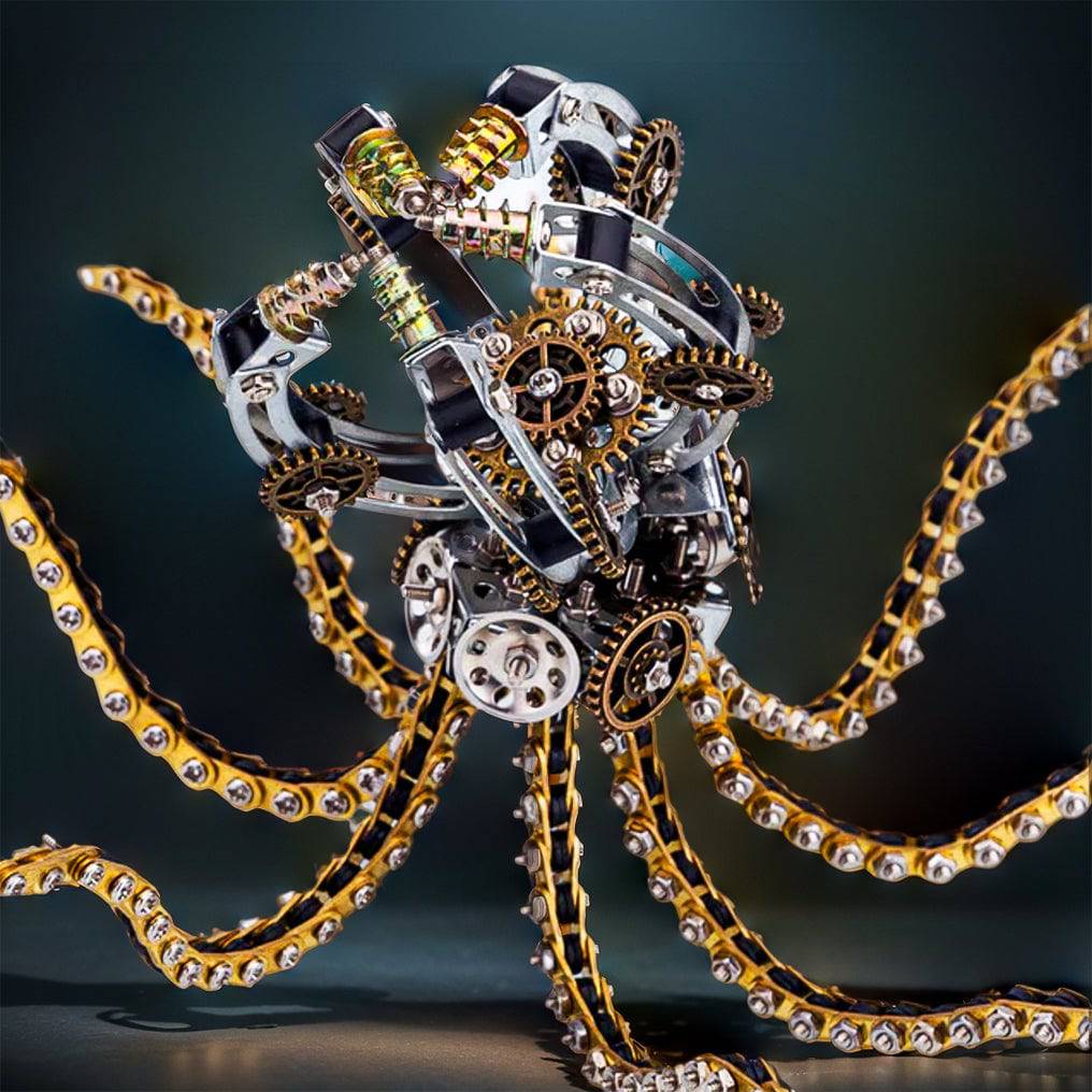 Intricate 3D Metal Steampunk Galaxy Octopus Puzzle & Desk Lamp Set - 1060 PCS for DIY Enthusiasts! - OPICRAFT