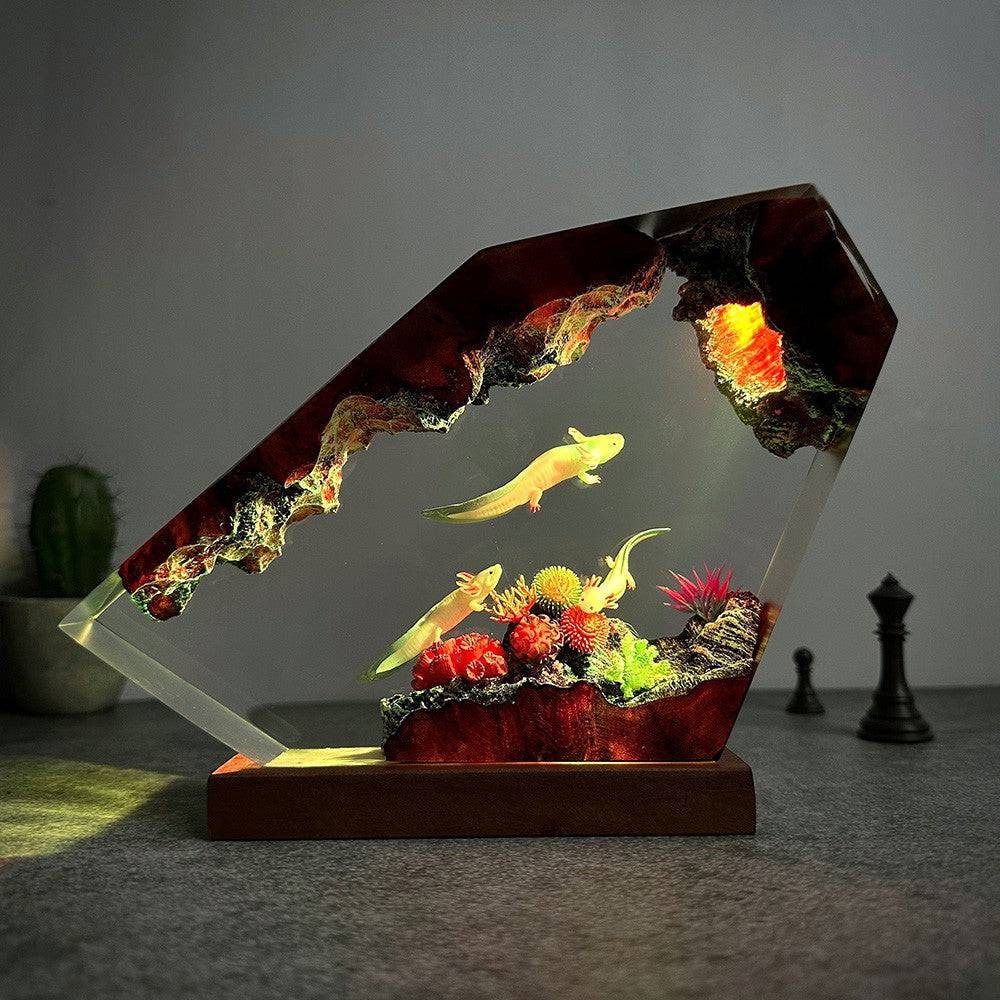Axolotl or Mexican Salamander Resin Night Light - OPICRAFT