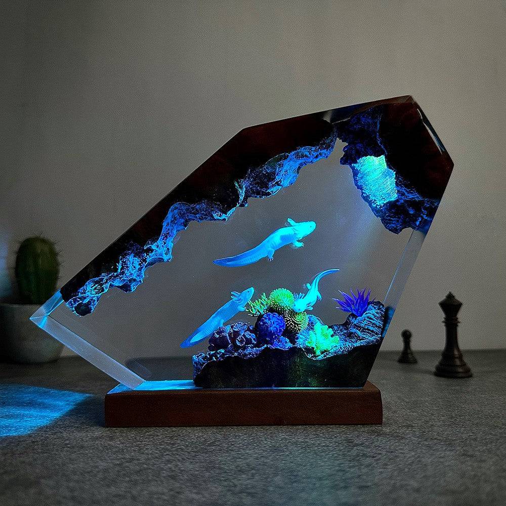 Axolotl or Mexican Salamander Resin Night Light - OPICRAFT