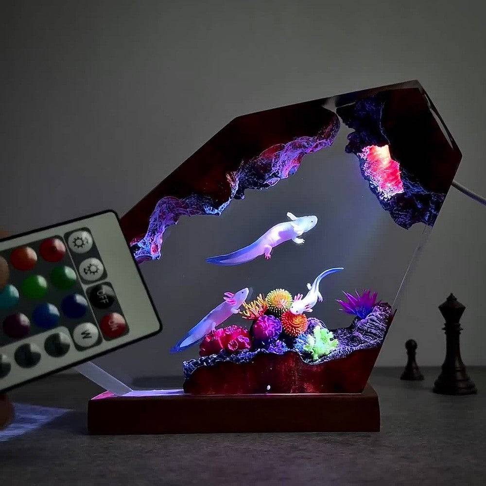 Axolotl or Mexican Salamander Resin Night Light - OPICRAFT