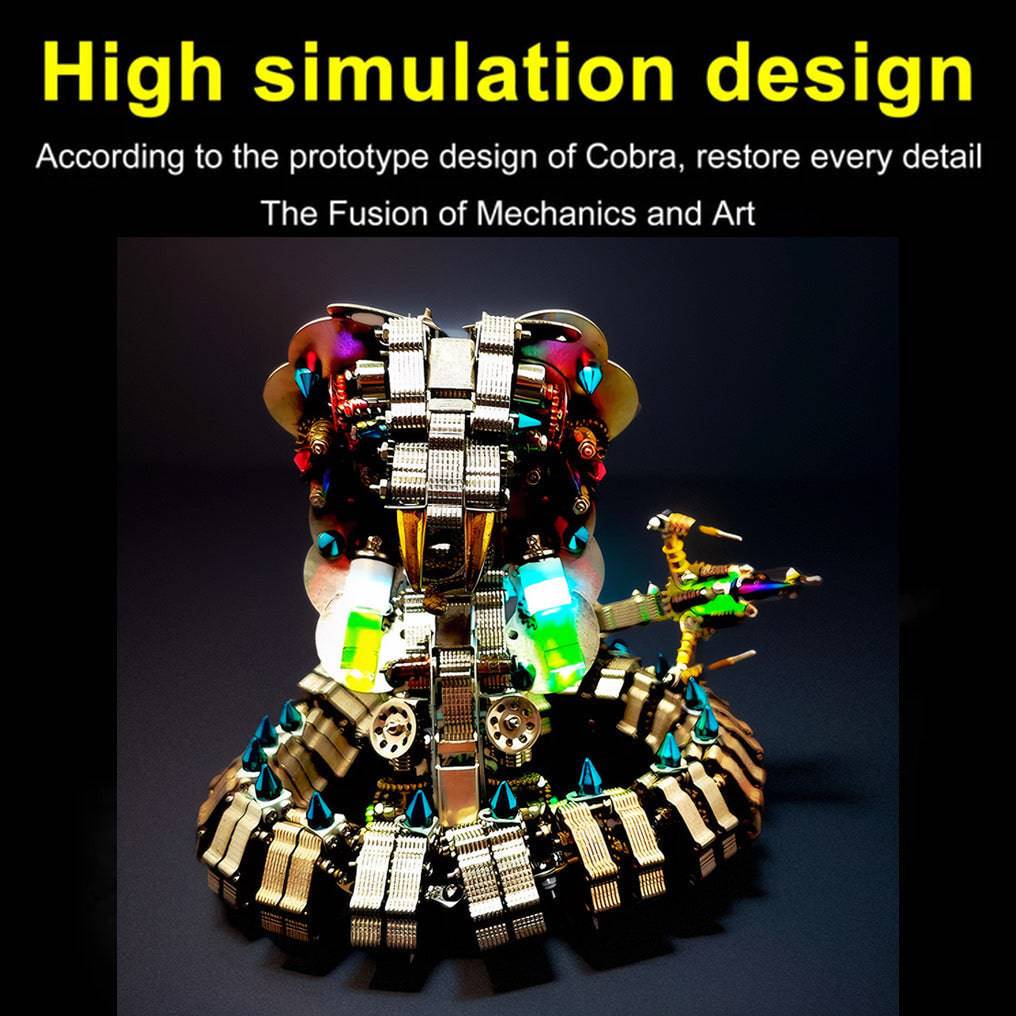 Create Your Own 3D Snake Metal Model: Engaging 1000+ Piece Puzzle Building Set! - OPICRAFT