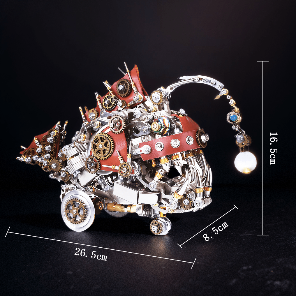 Creative 3D Mechanical Anglefish Metal Puzzle Kit - 1064 PCS Building Block Set for Enthusiasts - OPICRAFT