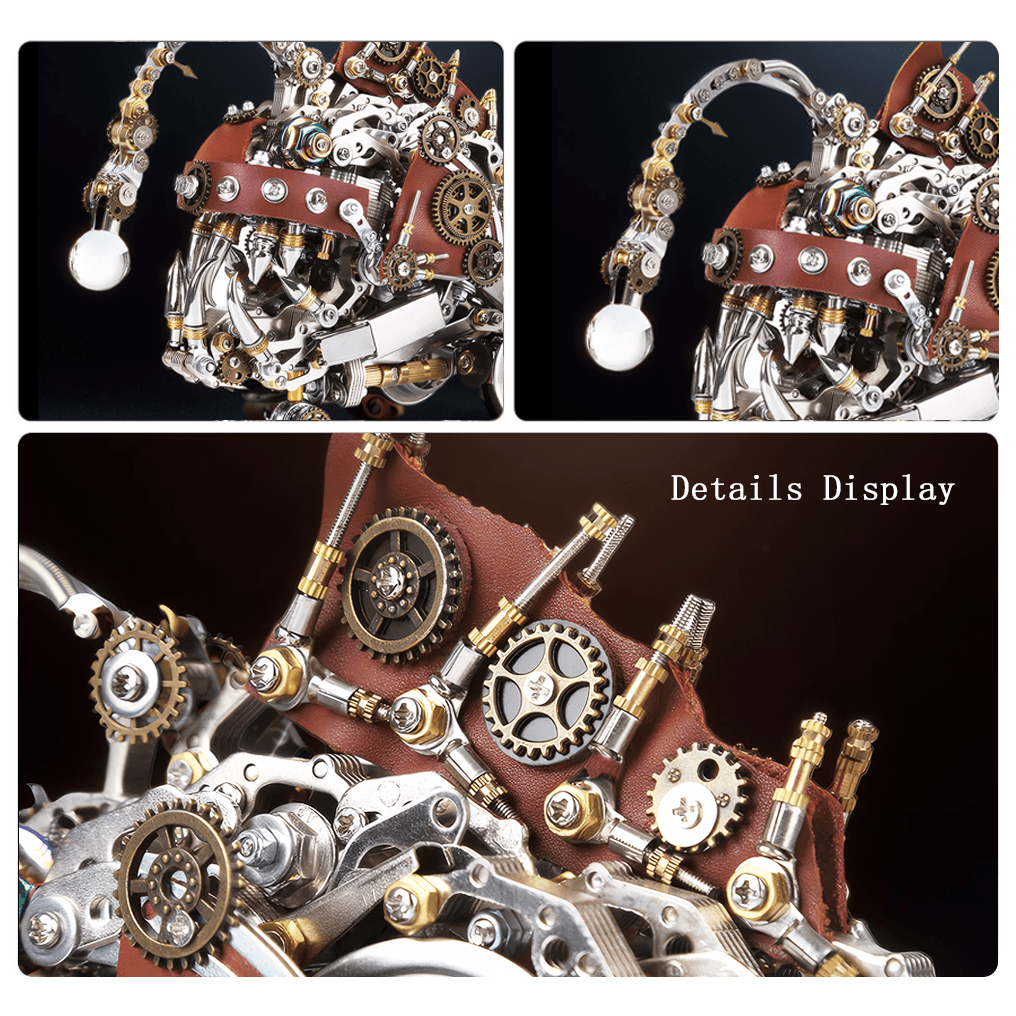 Creative 3D Mechanical Anglefish Metal Puzzle Kit - 1064 PCS Building Block Set for Enthusiasts - OPICRAFT