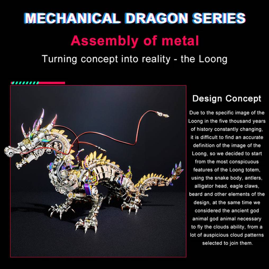 Intricate 3D Mechanical Dragon Metal Puzzle Kit for Adults – Unleash Your Creativity with This Engaging Buildable Toy Set! - OPICRAFT