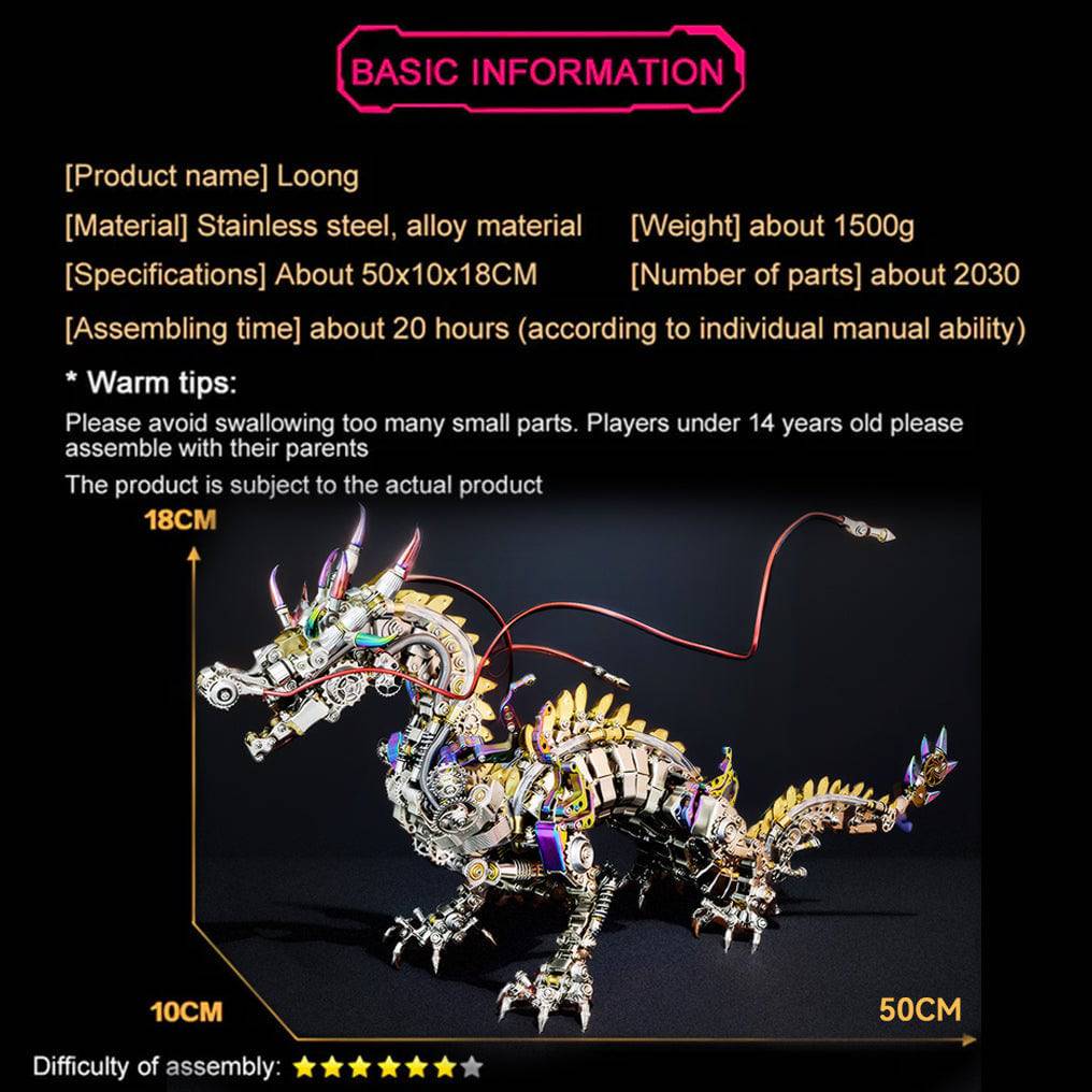 Intricate 3D Mechanical Dragon Metal Puzzle Kit for Adults – Unleash Your Creativity with This Engaging Buildable Toy Set! - OPICRAFT