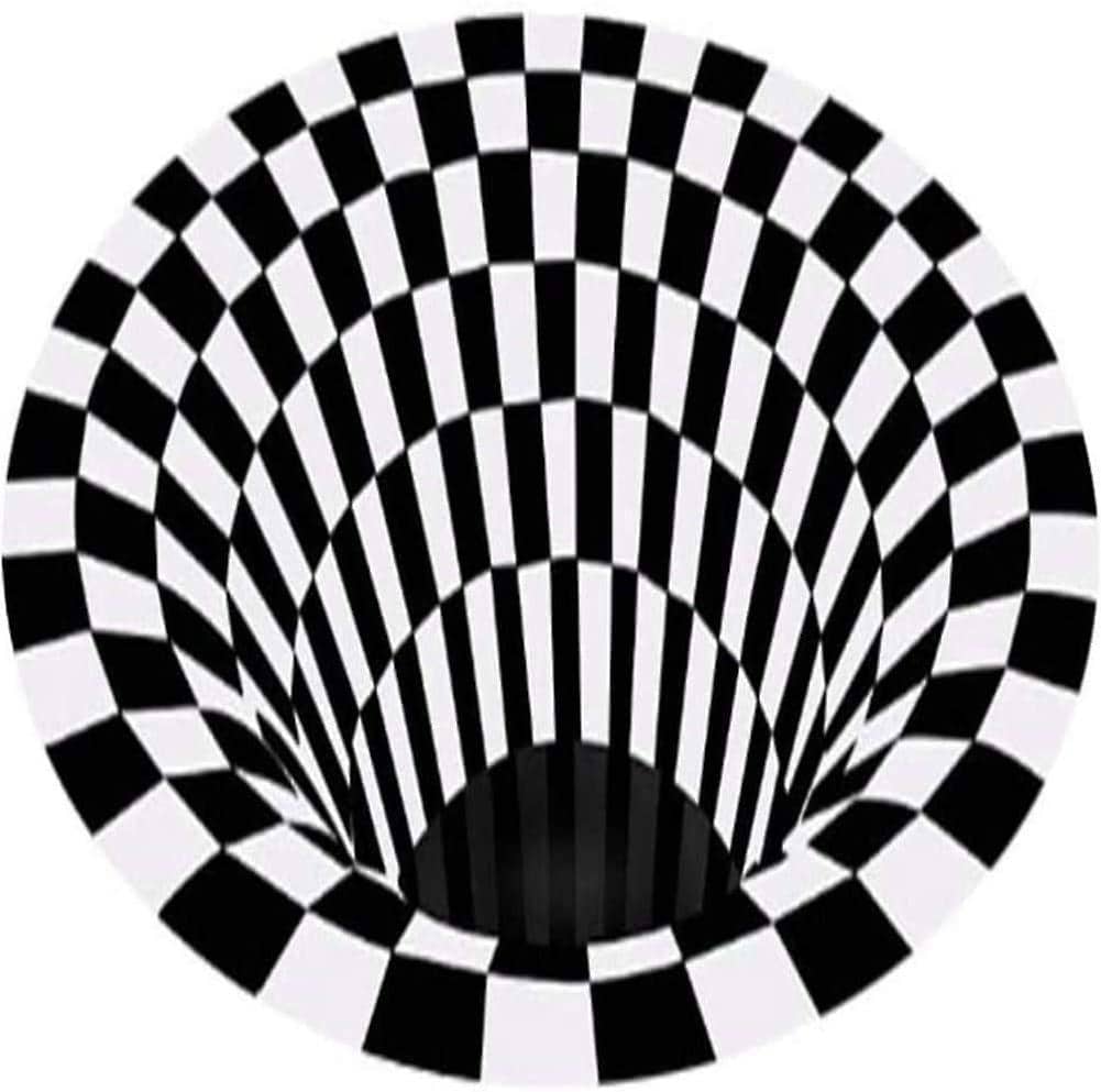 Illusion Carpet, Non-slip Floor Mat Black White Lattice 3d Carpet - BRIVLOX | Where Innovation Meets Style!