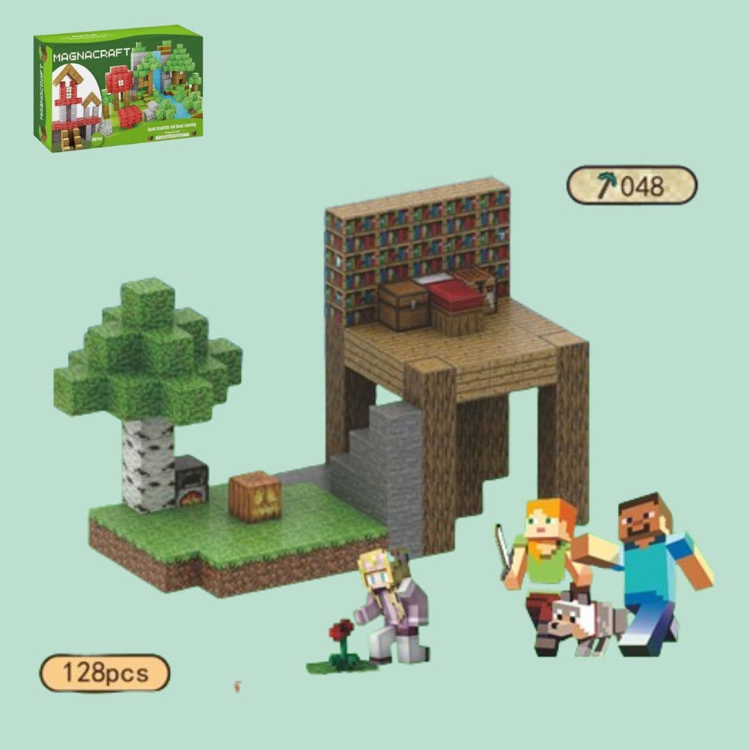 MagnaBlocks Mine World DIY Set (128pcs) - OPICRAFT