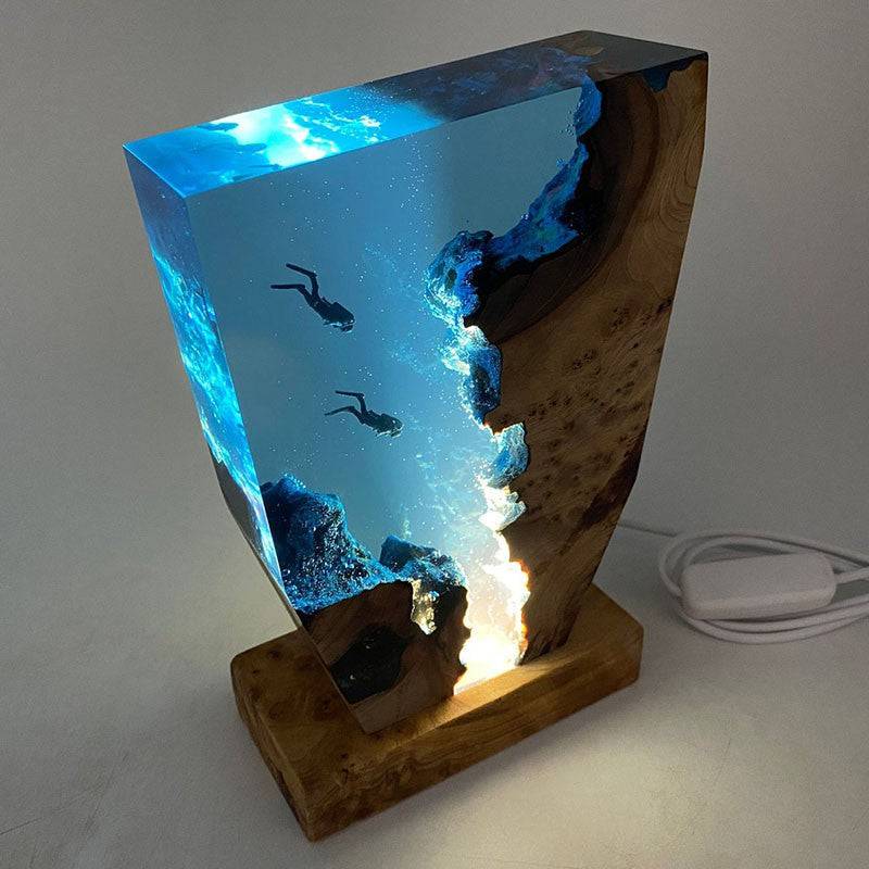 Epoxy Scuba Diving Deep Sea Exploration Resin Night Light - OPICRAFT