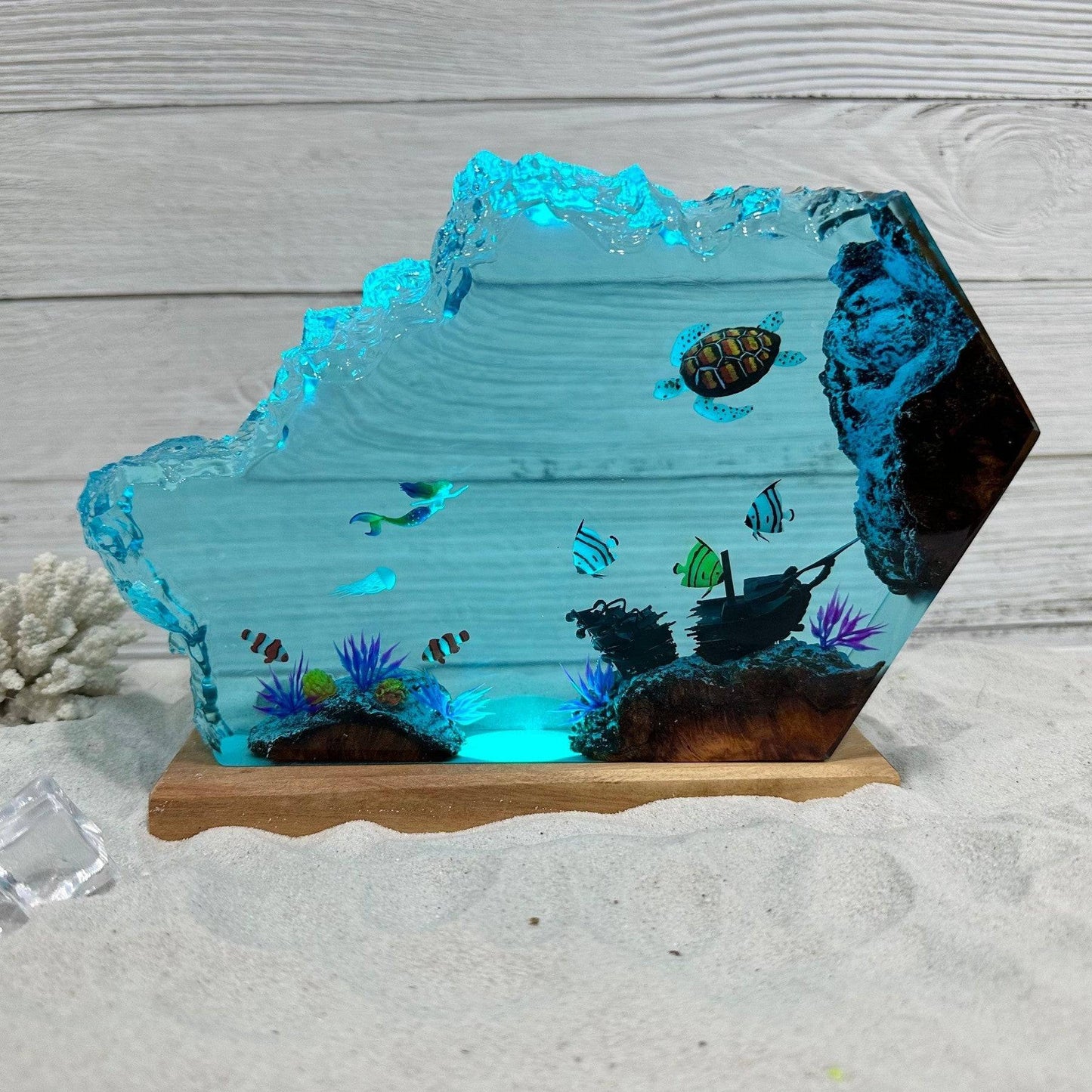 HOT SALE❗❗ Mermaid and Turtle Resin Night Light - OPICRAFT