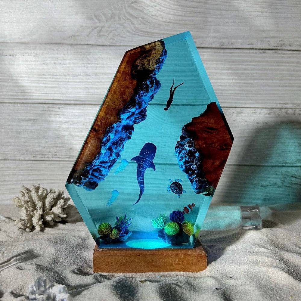 HOT SELL❗❗ Whale shark and Diver Resin Night Light - OPICRAFT