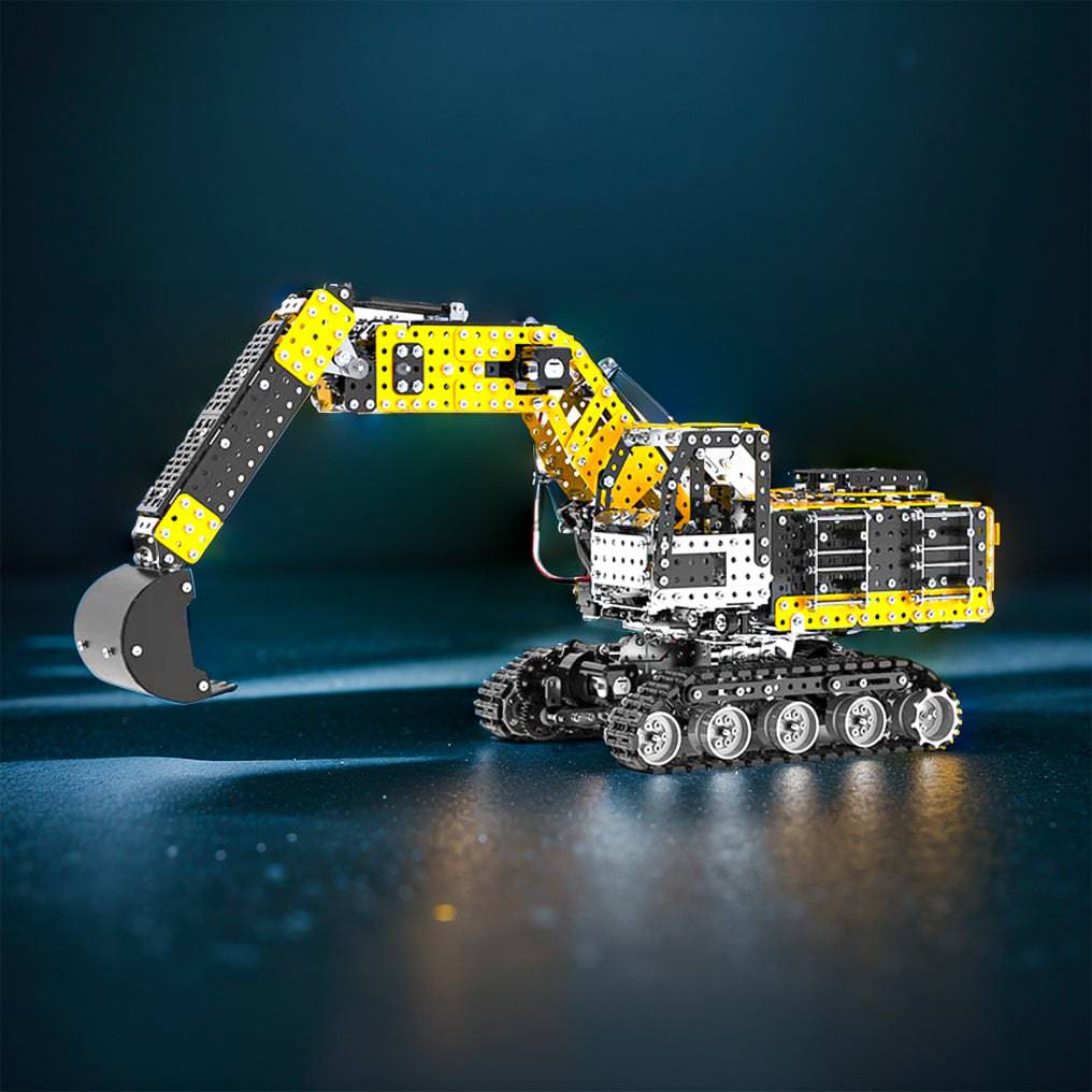 Ultimate DIY 3D Metal Alloy RC Excavator Model Kit - 2544 Precision Puzzle Pieces, 2.4G 12 Channel Fun! - OPICRAFT