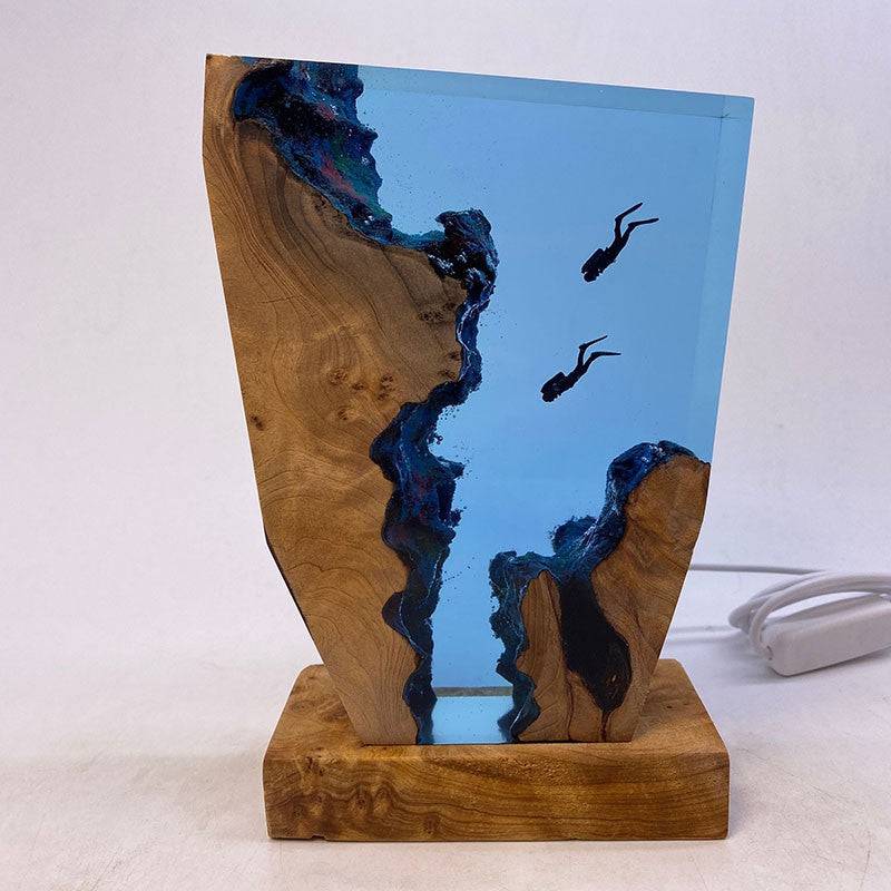 Epoxy Scuba Diving Deep Sea Exploration Resin Night Light - OPICRAFT