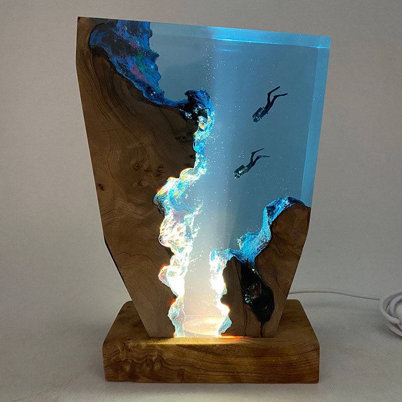 Epoxy Scuba Diving Deep Sea Exploration Resin Night Light - OPICRAFT
