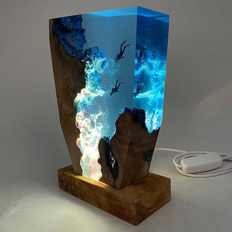 Epoxy Scuba Diving Deep Sea Exploration Resin Night Light - OPICRAFT