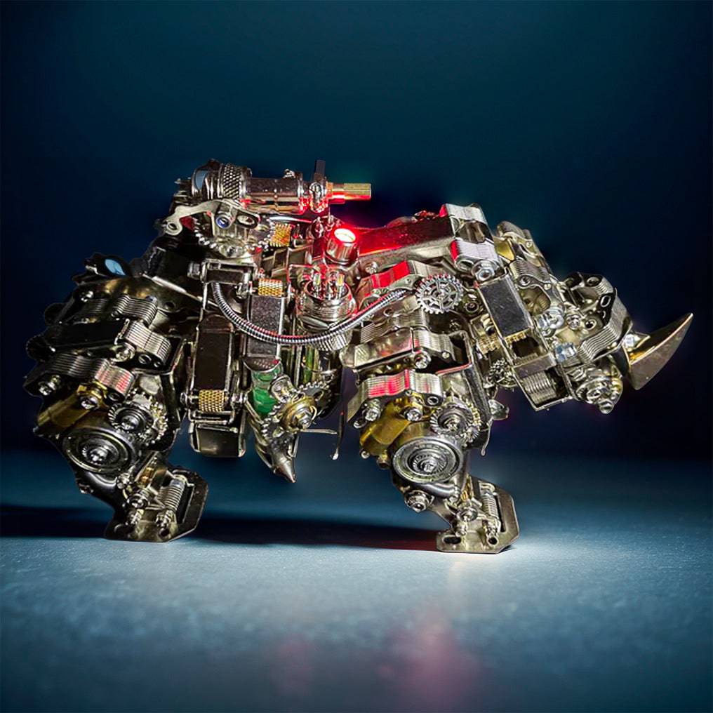 Build Your Own Steampunk Mechanical Siege Rhino: 700+ Piece DIY Craft Kit! - OPICRAFT