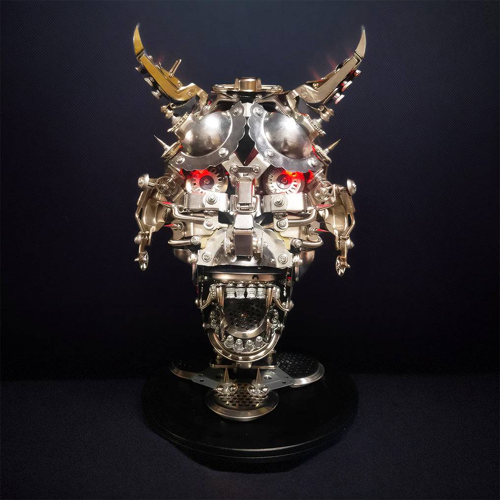 Intriguing DIY 3D Mechanical Punk Hannya Japanese Ghast Mask Metal Puzzle Assembly Kit - OPICRAFT