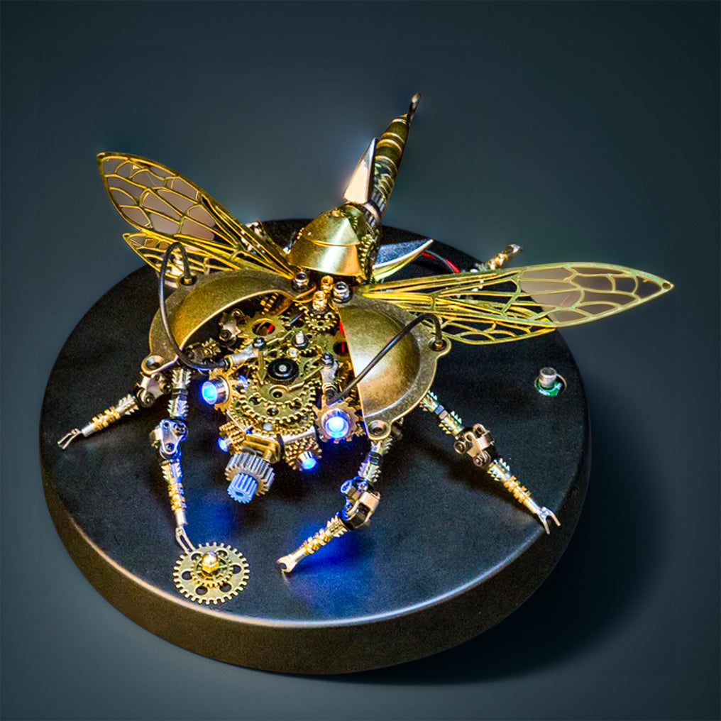 Engaging 3D Metal Beetle Assembly Puzzle Kit - Create Your Own Rotating Mechanical Marvel! - OPICRAFT