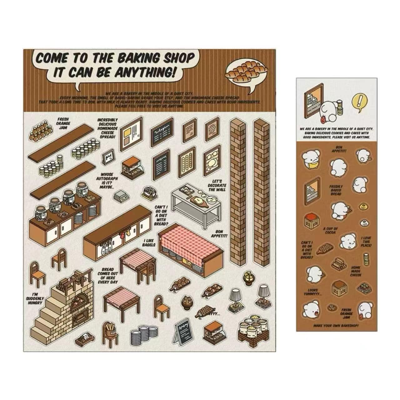 DIY 3D Sticker Scene,Make Your Own Baking Shop|Fresh Market|Bookstore|Laundry - OPICRAFT