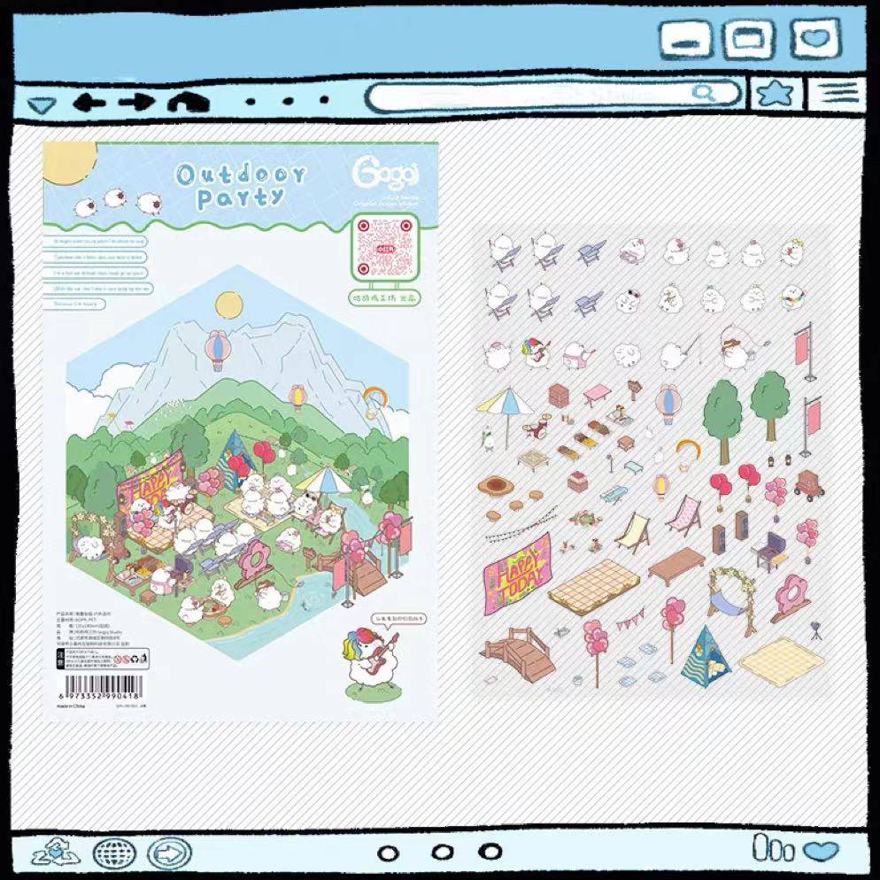 DIY 3D Sticker Scenes! Outdoor Party|Halloween|Apartment|Bakery Shop - OPICRAFT