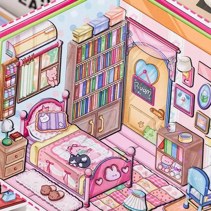 Business Simulation Game Sticker Scene Play Set, Clothing Store|Restaurant|Bakery Shop - OPICRAFT