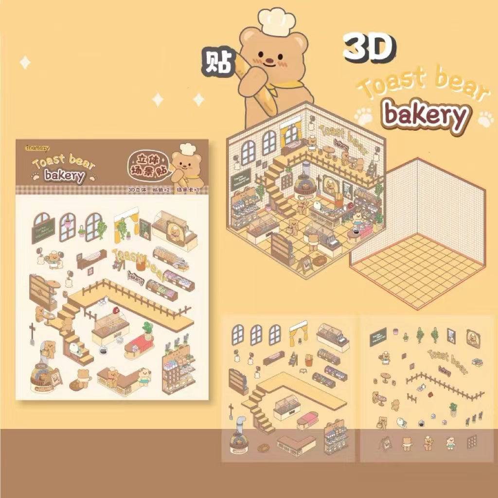 Create Adorable Sticker Scenes with Dog-Themed Bakery Shop|Market - OPICRAFT