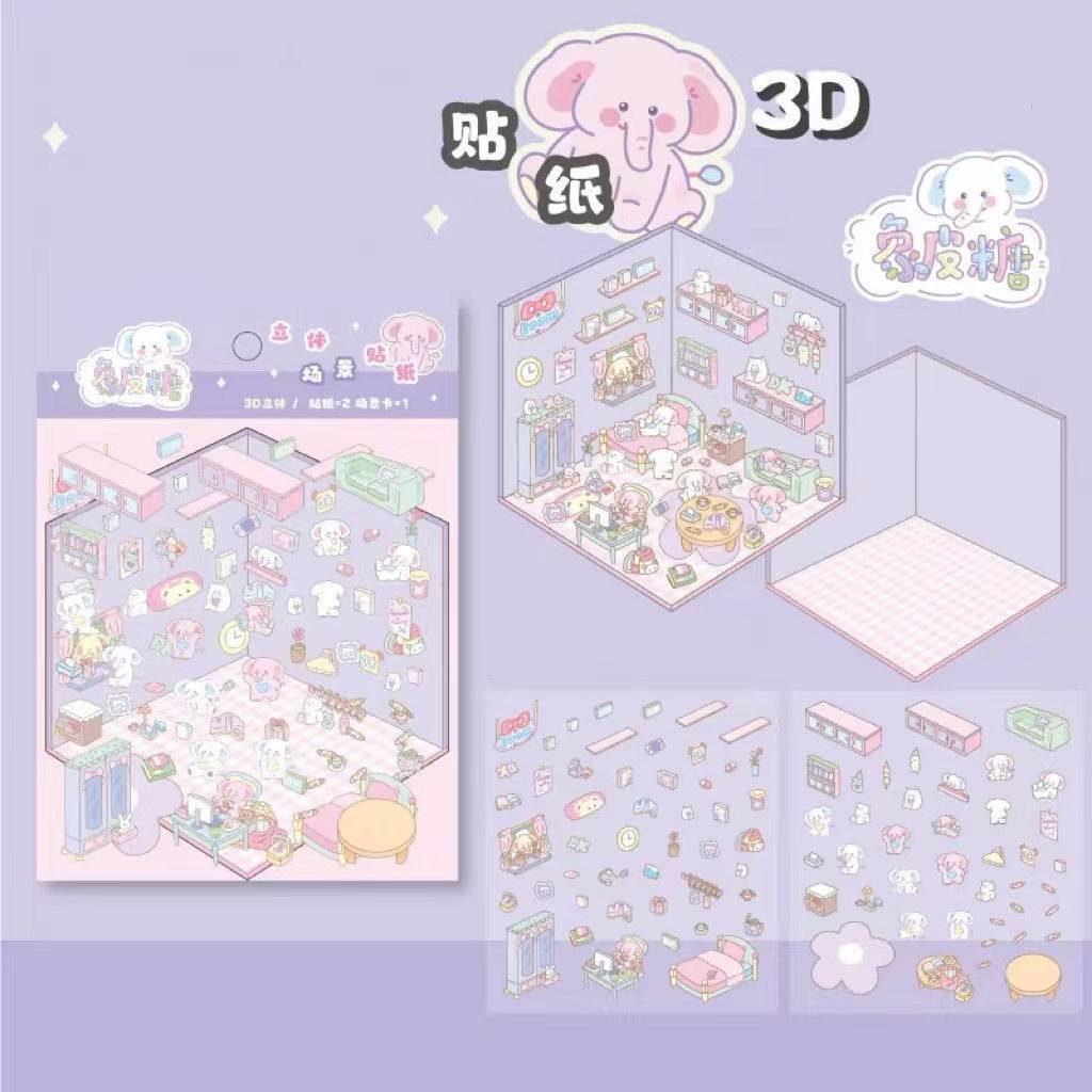 Create Adorable Sticker Scenes with Dog-Themed Bakery Shop|Market - OPICRAFT