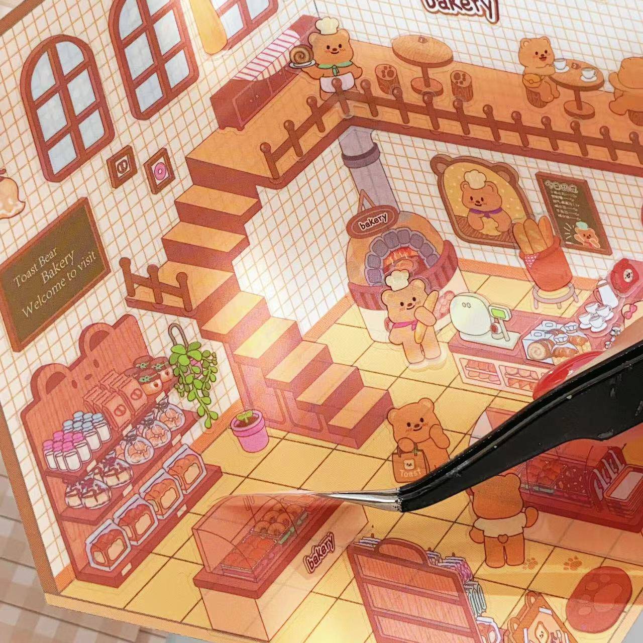 Create Adorable Sticker Scenes with Dog-Themed Bakery Shop|Market - OPICRAFT