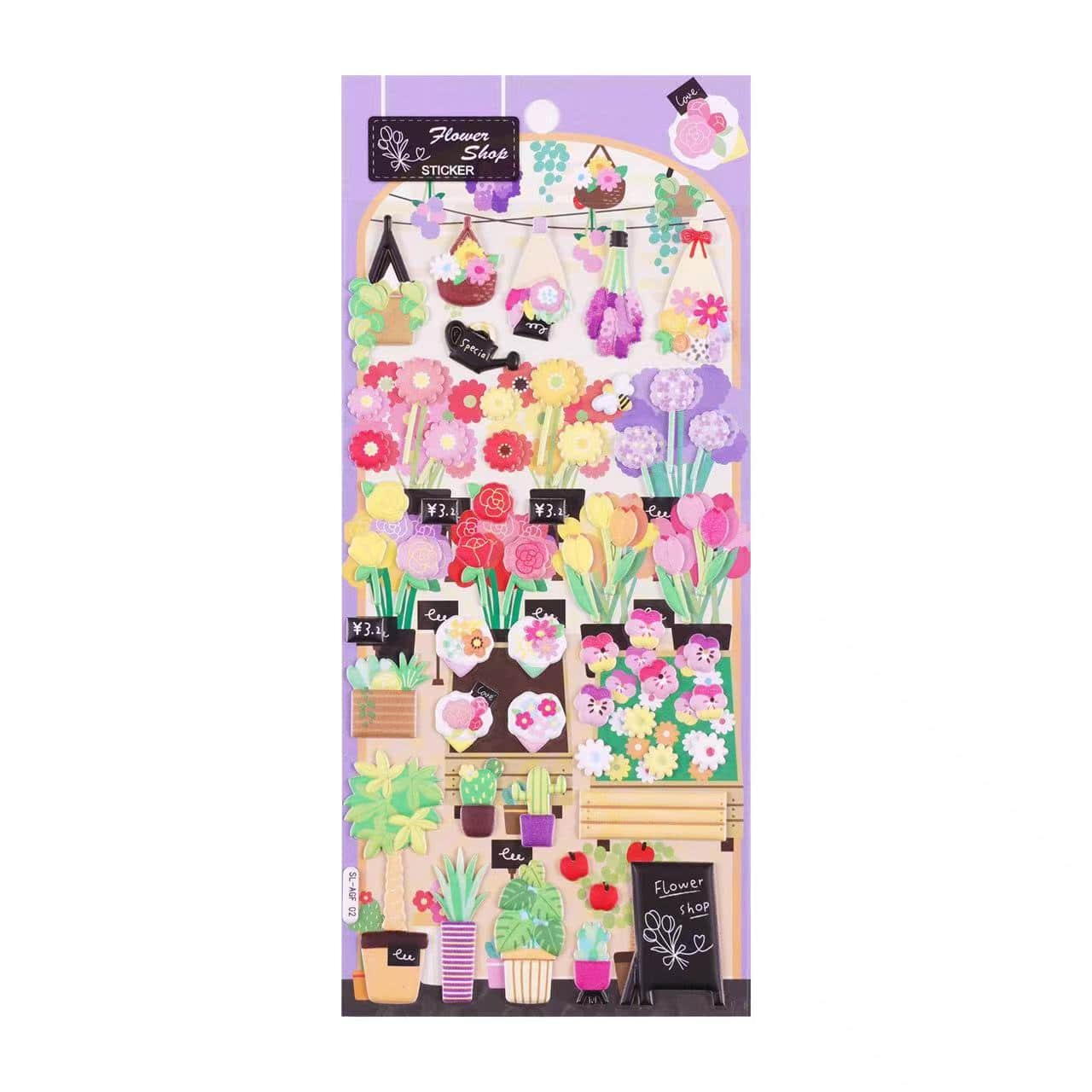 3D Puffy Stickers, Flower Shop|Supermarket|Drug Store|Sweet Shop - OPICRAFT