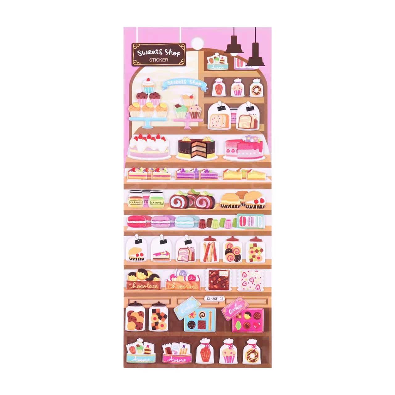 3D Puffy Stickers, Flower Shop|Supermarket|Drug Store|Sweet Shop - OPICRAFT
