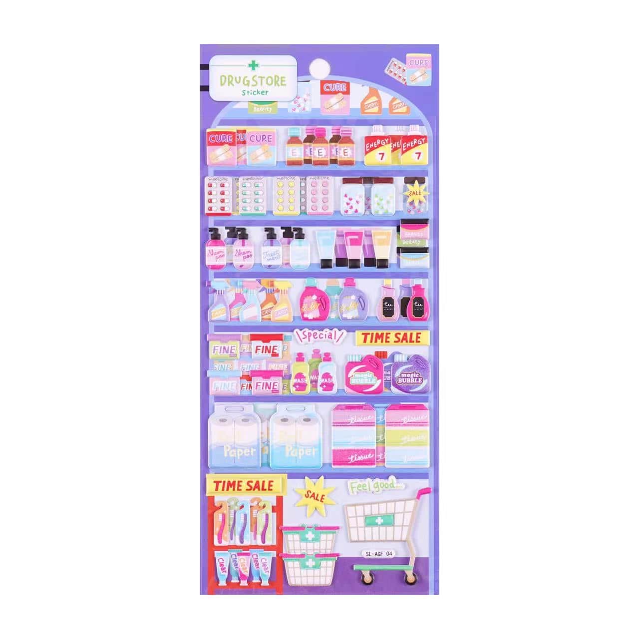 3D Puffy Stickers, Flower Shop|Supermarket|Drug Store|Sweet Shop - OPICRAFT