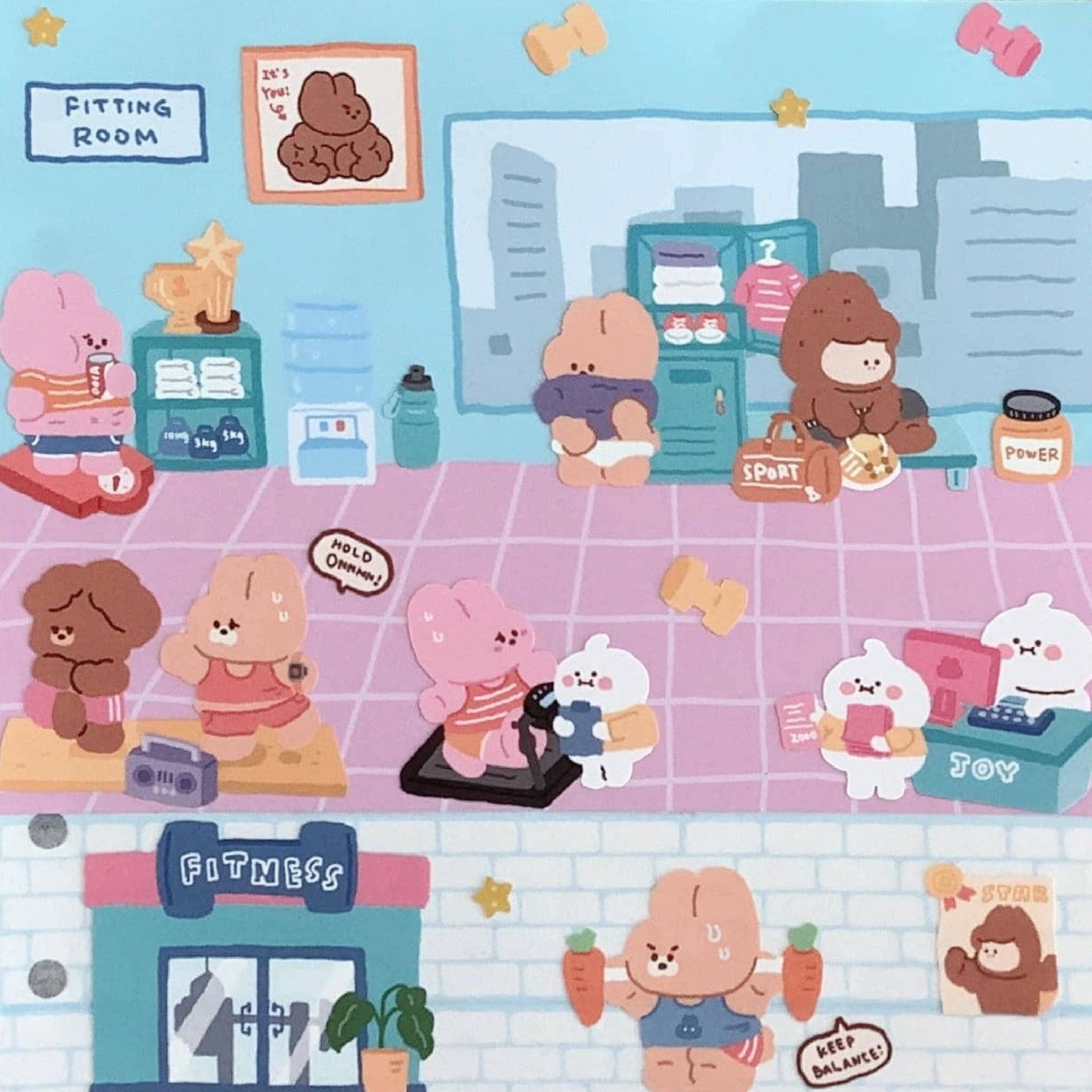 DIY Shopping Street Sticker Scene|Makeup Store|Pet Store|Clothing Store|Fitness - OPICRAFT