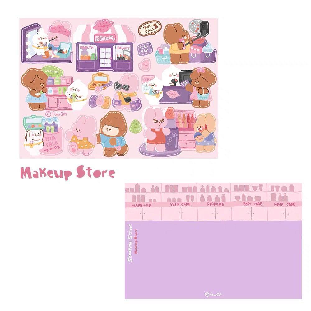 DIY Shopping Street Sticker Scene|Makeup Store|Pet Store|Clothing Store|Fitness - OPICRAFT