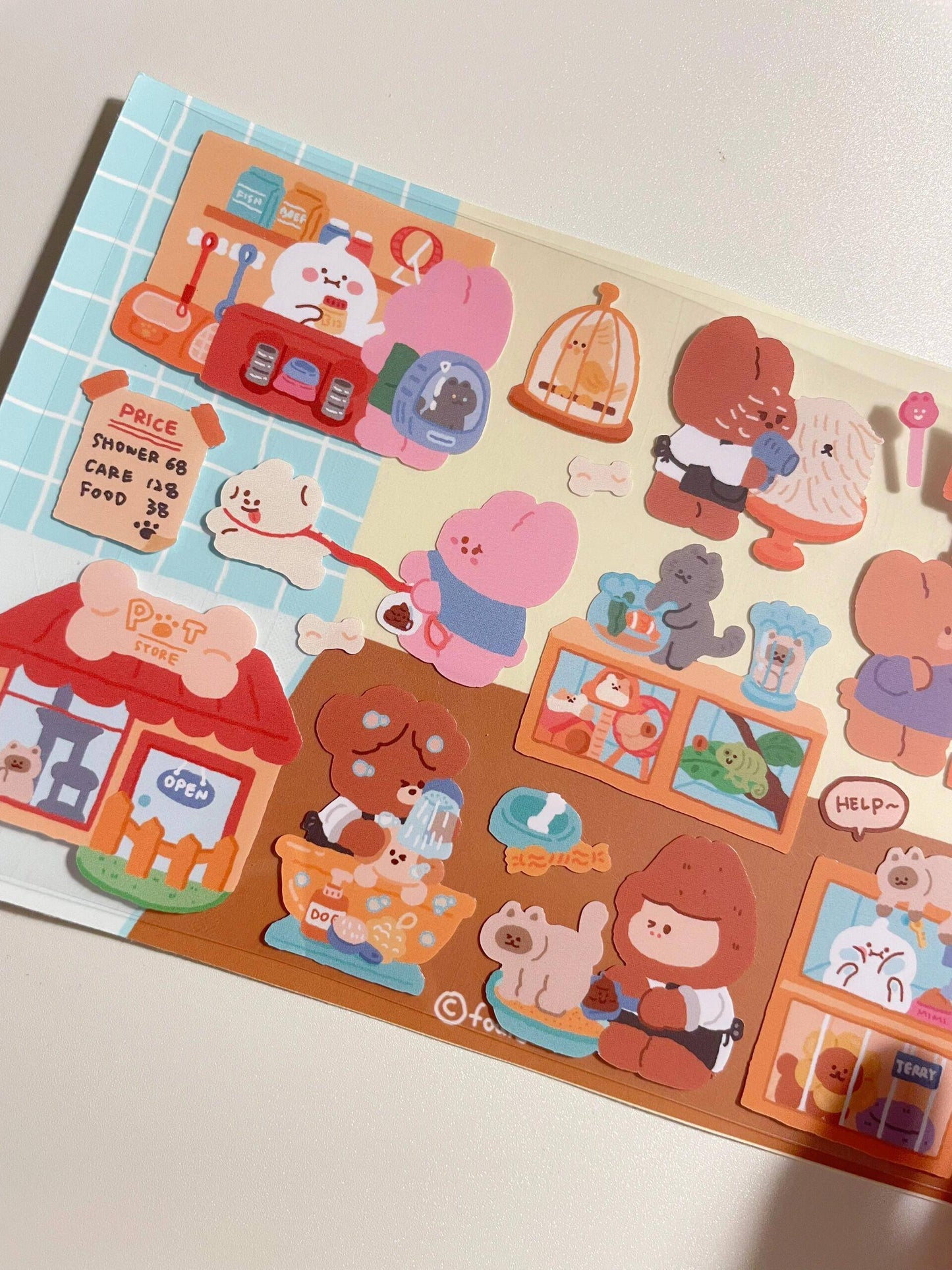 DIY Shopping Street Sticker Scene|Makeup Store|Pet Store|Clothing Store|Fitness - OPICRAFT