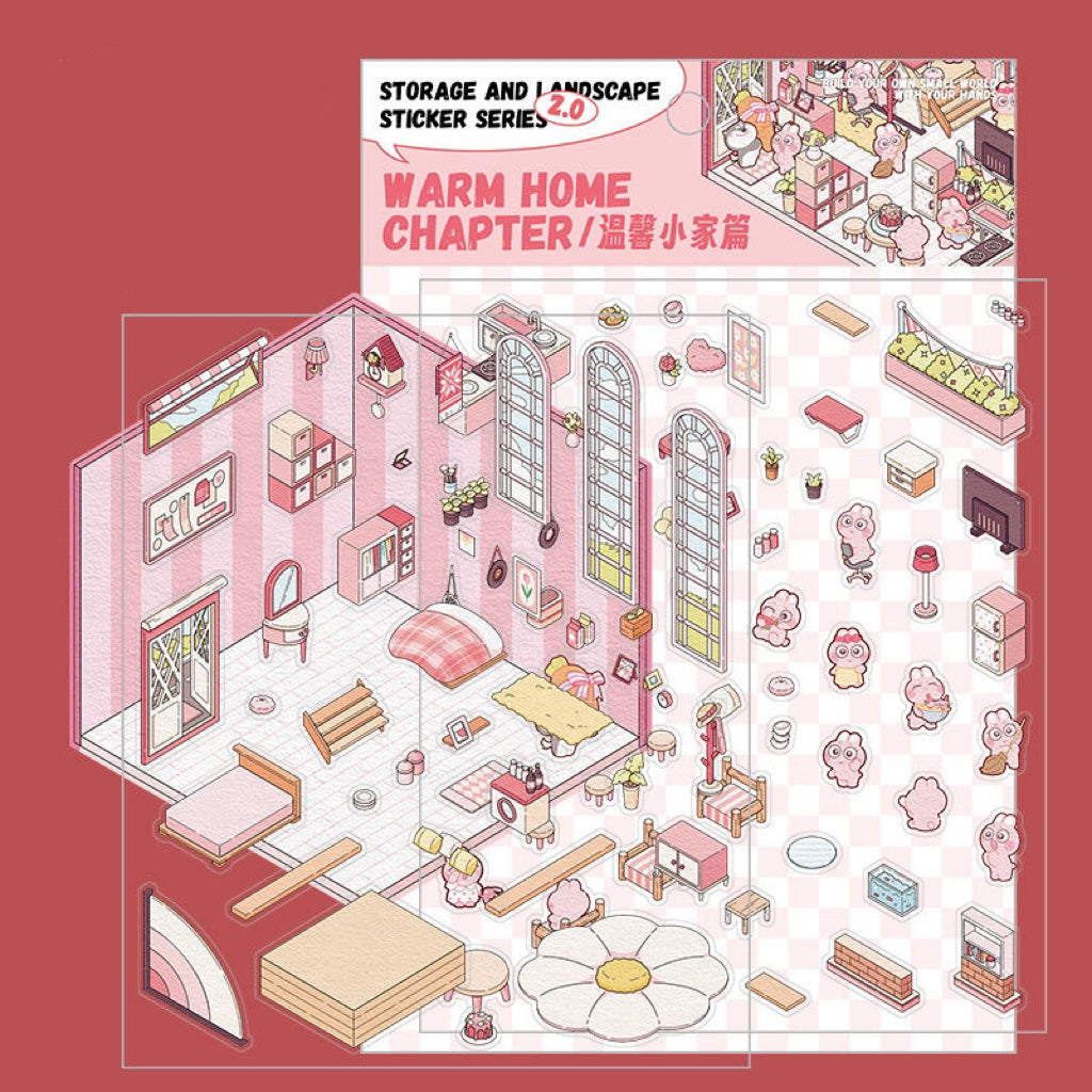 Stickers Scene, Make your Own Apartment|Forest Bookstore|Sushi Bar|Cocoa Cafe - OPICRAFT