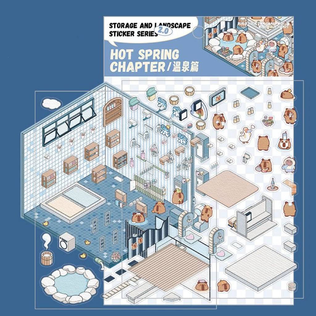 Stickers Scene, Make your Own Warm Home|Music Bar|Hot Spring|Gymnasium - OPICRAFT