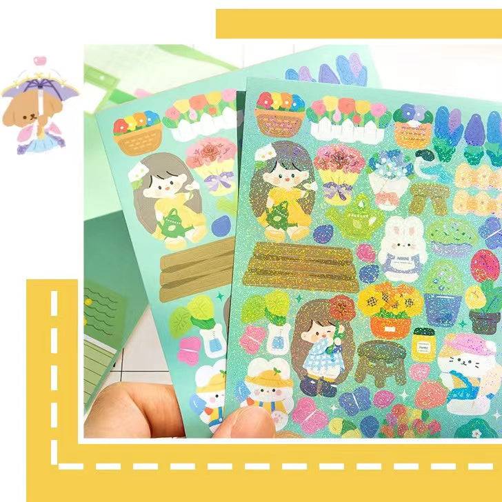 DIY Sushi Restaurant|Flower House|Cake Bread Shop|Book Shop|Shopping Sticker Scene - OPICRAFT