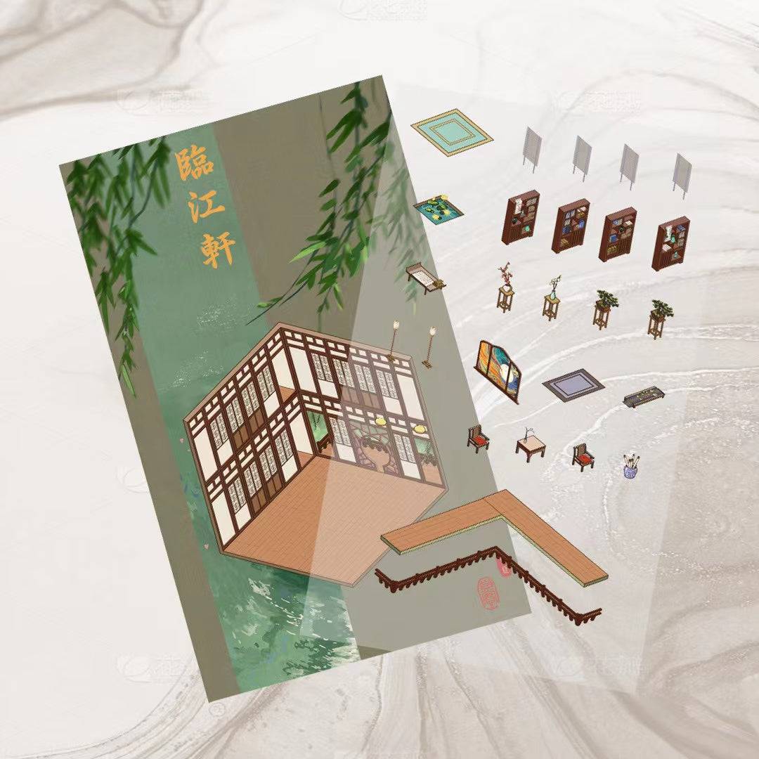 DIY 4 Miniature Scene Stickers: Potions Classroom|Deep Sea Mystery Hall|Traditional Chinese House|Cafe Shop - OPICRAFT