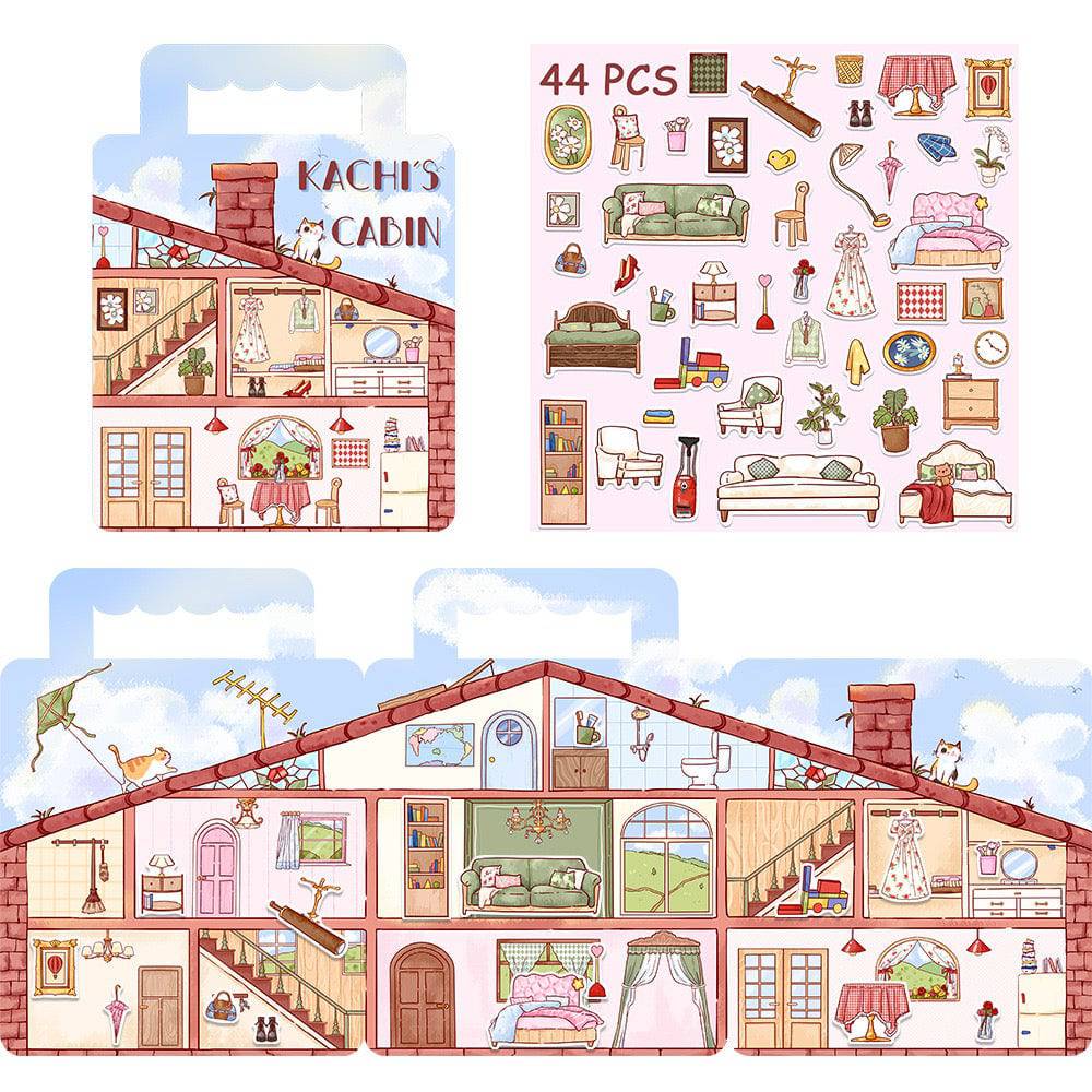Cozy Cabin Sticker Book:Decorate your Home - OPICRAFT