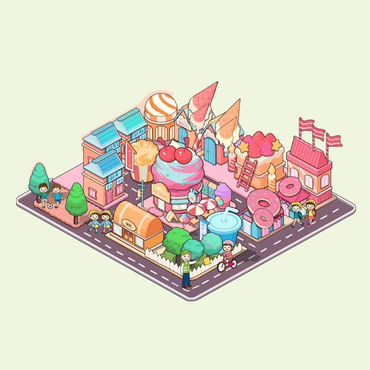 3D Sticker Play Scenes! Create Pool Party|Dessert Street|Pink Loft|Video Arcade - OPICRAFT